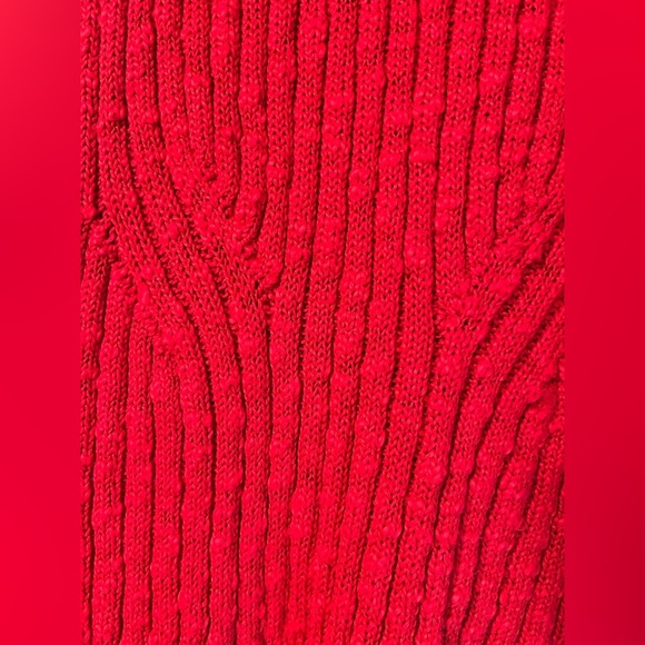 By Anthropologie Mock Neck Red Sweater Tank Knit Size X-Large - Picture 5 of 9